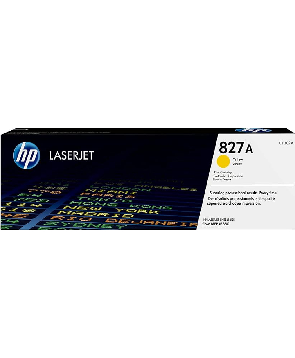 HP 827A Yellow Original LaserJet Toner Cartridge, CF302A