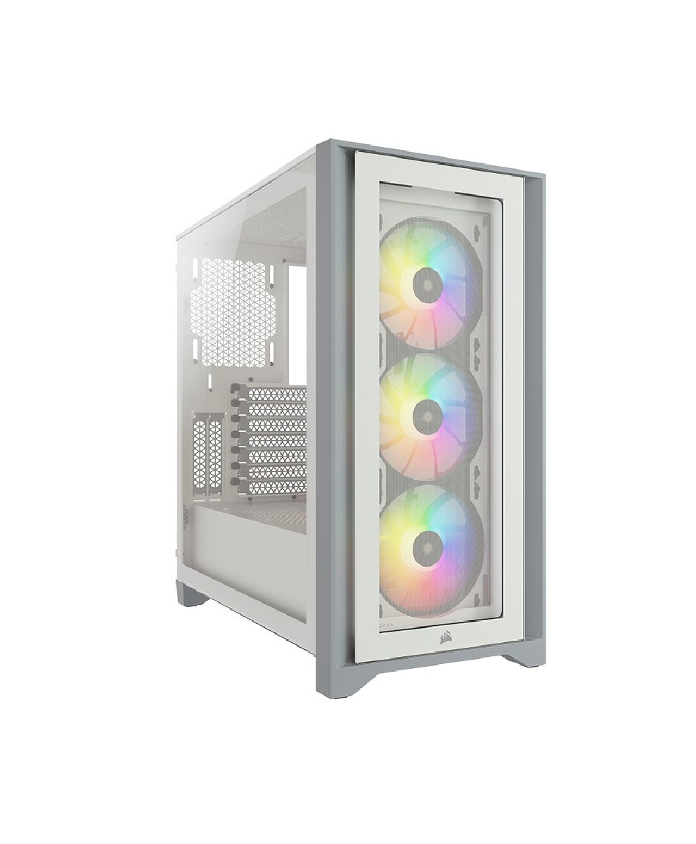 Corsair iCUE 4000X White RGB Tempered Glass Mid-Tower ATX Case